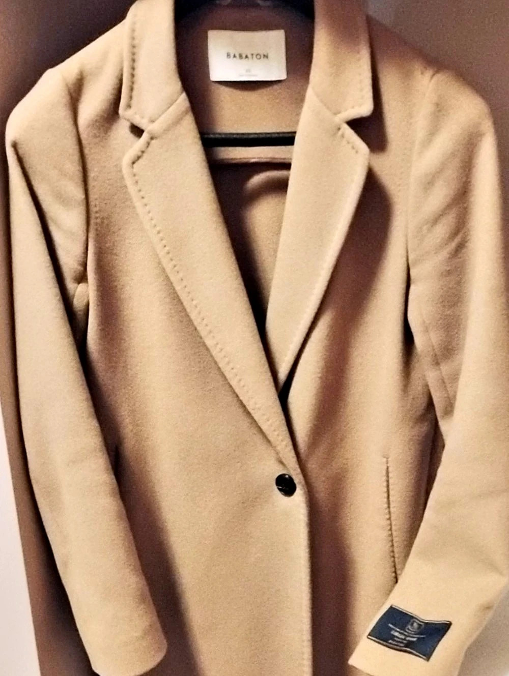 Babaton The Stedman Coat Beige Single Button Blazer